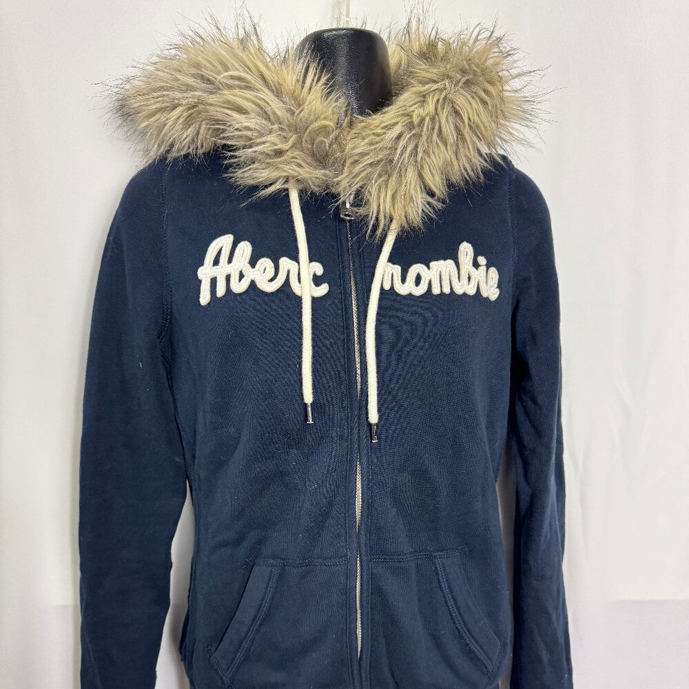 Vintage - Abercrombie & Fitch Hoodie - Women's M Faux Fur Hoodie Sweater Lined